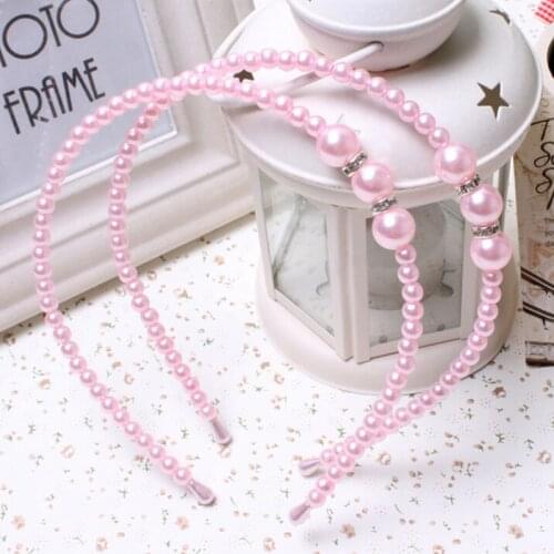 Korean Style Princess pearl with rhinestone Hair bands Elegant kids Girl pearl Headbands children Hair Accessories 1pc