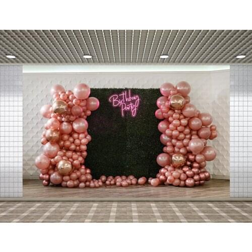 Lyavshi birthday party for Balloon decoration background pink gold and rose gold collar Photography background photo studio prop