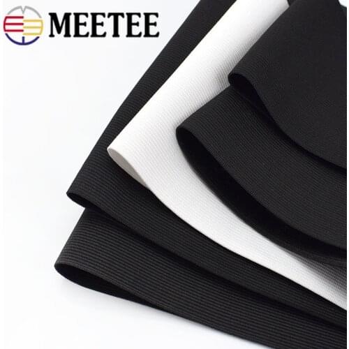 Meetee 10/15/20/25/30/40/50cm Black White Crochet Belt Elastic Band Strap for Dress Clothes Waist Rubber Bands DIY Sewing Supply