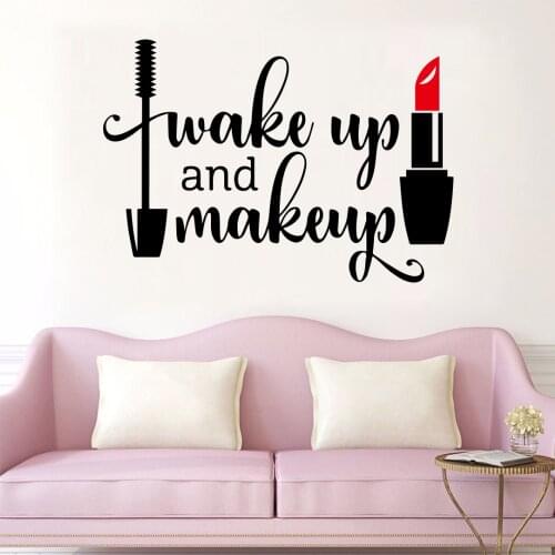 Fahion Wall Decals Woman Makeup Salon Stickers For Girl Room Decor Wall Sticker For Beauty Salon Room Poster Mural Decal