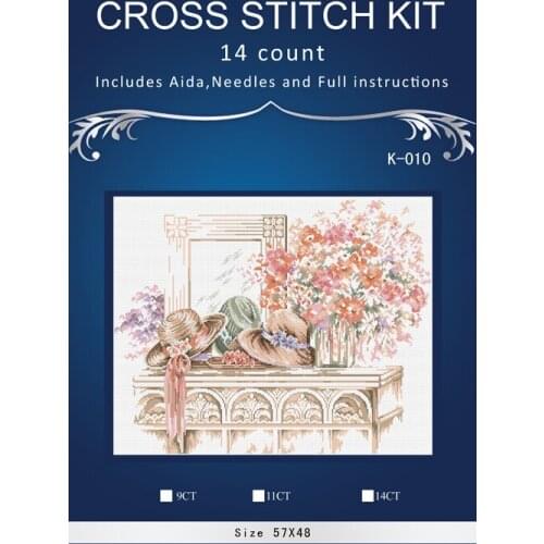 Top Quality lovely counted cross stitch kit flowers hats on table dimensions Lanarte33861 Similar DMC