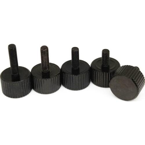 5Pcs M3 Toolless Thumb Screw Carbon Steel Knurling Flat Head Knurled Thumb Screw Hand Tighten Computer Screws