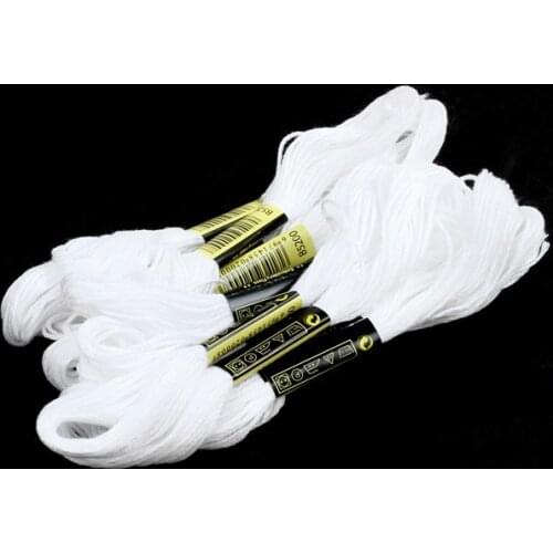 12 pcs/set White Anchor Cross needle Cotton Embroidery Thread Floss Skeins Sewing Craft Embroidery Floss Cross stitch 6 strands