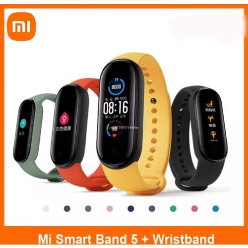 99% New Global Version Xiaomi Mi Band 5 9 Languages Smart Miband Screen Bracelet Heart Rate Fitness Traker Bluetooth Smart Band