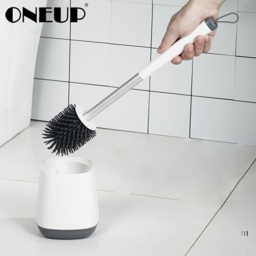 ONEUP TPR Toilet Brush Wall-mounted Floor-standing Cleaning Tool Home Bathroom Long Handle Clean Soft Brush Bathroom Accessories