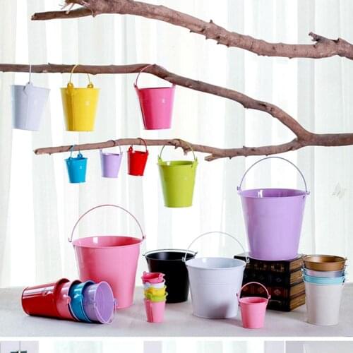 5Pcs Portable Mini Iron Potted Planter Flower Succulent Plant Pot Home Decor Degradable, water-saving and drought-resistant.Plan