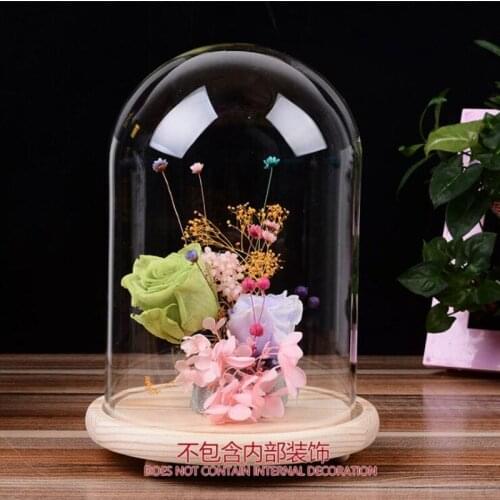 10*18cm Log Base Glass Dome Vase Home Decoration Diameter=10cm Height=18cm Glass Dome Friend Gift Wedding Decoration