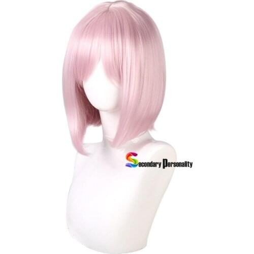 Pink Short Synthetic Wig Fate/Grand Order Mash Kyrielight Matthew Cosplay Wig Heat Resistance Fiber + Wig Cap