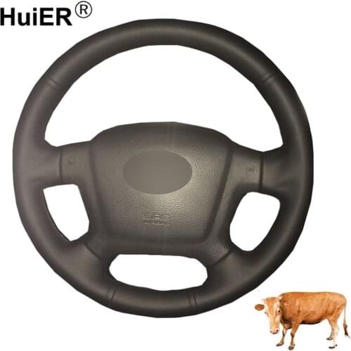 Hand Sewing Car Steering Wheel Cover Top Cow Leather For Kia Cerato 2005-2012 Spectra Spectra5 2004 - 2009 Volant 2006 2007 2008