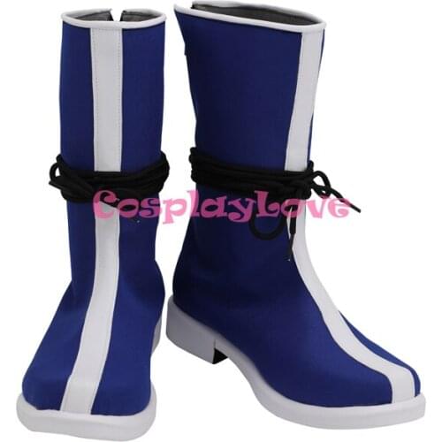 Z Super Son Goku Blue Cosplay Shoes Long Boots Leather Custom Made CosplayLove