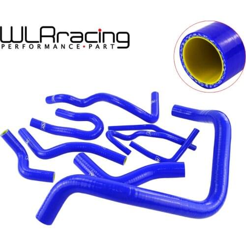 Blue & Yellow 9Pcs Silicone Radiator Coolant Hose Kit For Honda CIVIC SOHC D15 D16 EG EK 92-00 With PQY logo