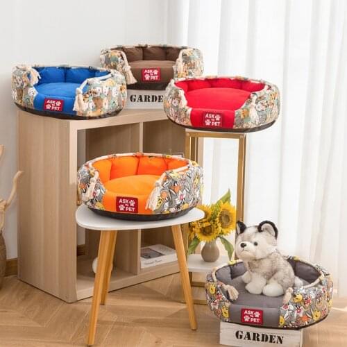 Pet Replacement Dog Bed COVER Reversible Washable Cozy Warm Nest Bed Cover Soft Warm Cushion Cover For Dog Cats