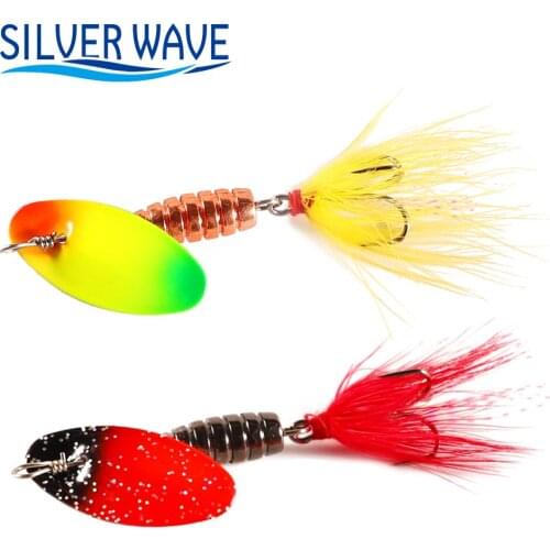 4g/6g Compound Bait Spinner Fishing Lure Metal Sequin Spoon With Feather Hooks for Carp Trout Fishing Lures Wobblers