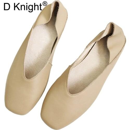 Genuine Leather Women Flat Shoes Spring Summer Ballet Flats Shoes Slip on Women Moccains Casual Loafers Shallow Boat Shoes Lady