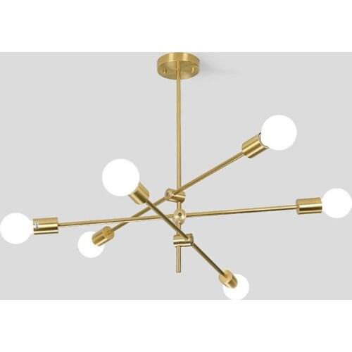 Magic Bean Molecular Chandelier Lights Rotatable Adjustment Luxury Brass Color Living Room Dining Room Bedroom Ins Wind Lamps