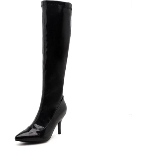 Big Size 9 10 11-17 boots women shoes ankle boots for women ladies boots shoes woman winter Solid color side zipper heel