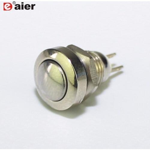 1Pcs 1A 24VDC OFF-(ON) Momentary Metal Push Button Switch IP65 T85 Single Pole 8MM Switches 2 Pins SPST With Solder Terminal