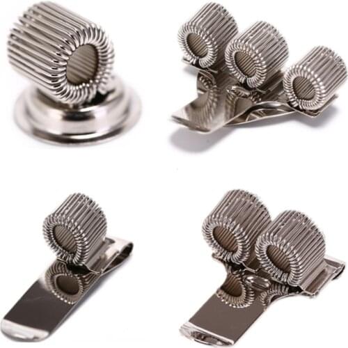 1PC 1/2/3 Hole Silver Notebook Metal Pen Holder Doctors Nurse Uniform Pen Holder Silver Metal Pen Holder With Pocket Clip