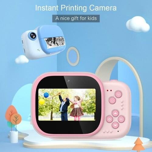 1080P 12MP Digital Video Camera Kids Instant Print Camera 3.0 Inch Screen with Print Paper Roll Hanging Rope for Children Gifts