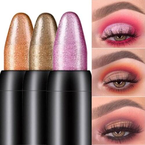 15 Colors Highlighter Eyeshadow Pencil Waterproof Glitter Matte Nude Eye Shadow Makeup Pigment Cosmetics White Eyeliner Pen