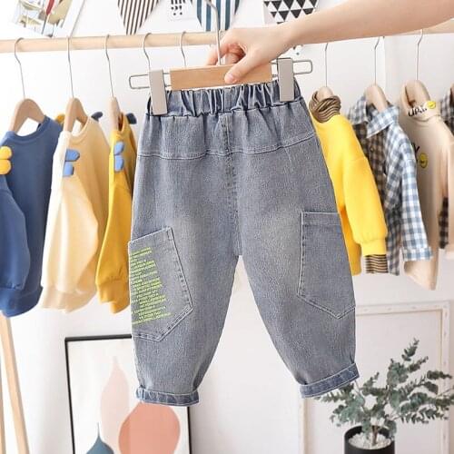 2021 ChildrenS Clothing New Children Pants Boys girls denim jeans Holes Jeans Spring And Autumn Cotton Baby Kids Children Pants
