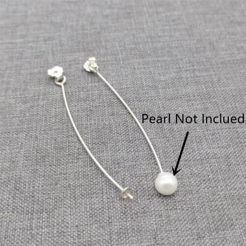 4prs of 925 Sterling Silver Earring Nut Back Pin Cup Peg for Half Drilled Pearl