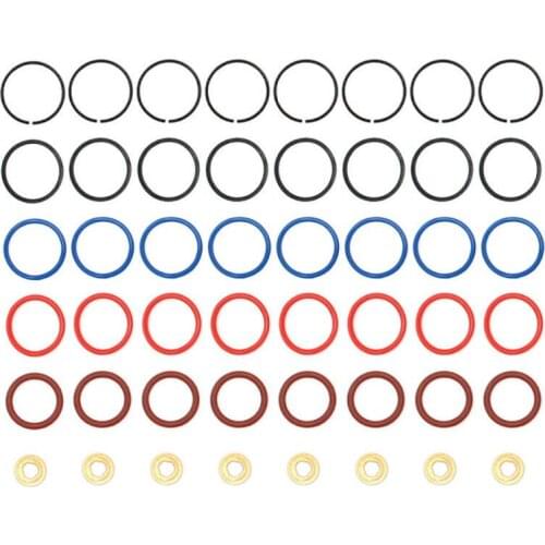 8 Sets Rubber Diesel Fuel Injector O-Ring Sealing With Washer Repair Kit For 1994-2003 Ford Powerstroke 7.3L Auto Styling Parts