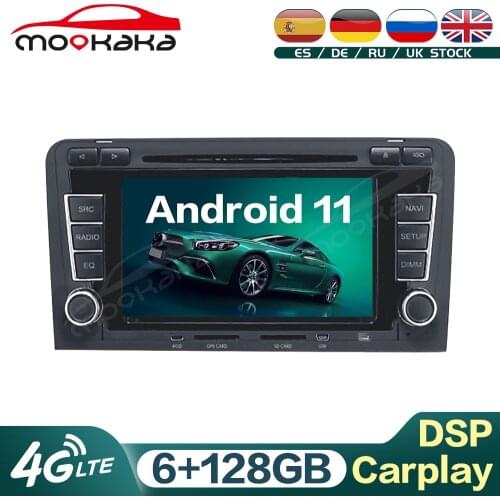 For Audi A3 2003-2013 Android 11 6G+128GB Car Multimedia Player Auto Radio GPS Navigation Audio Stereo Head Unit Carplay DSP