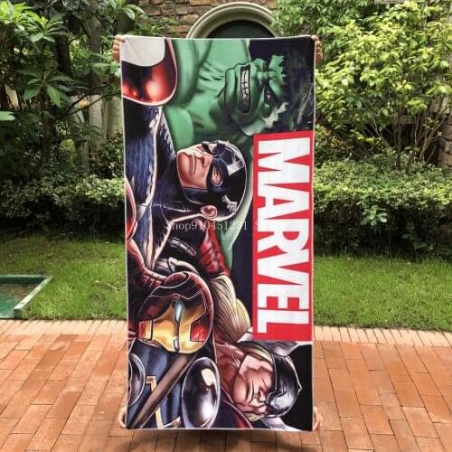 The Avengers Hulk Captain America Bath Towel Cartoon Children Kids Boy Adult Iron Man Thor Beach Blanket Home Textile 70x140CM