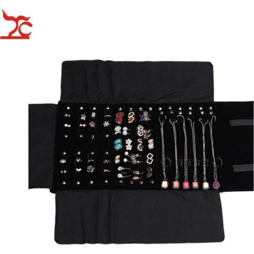 Big Sale Factory Direct Selling Multi-function Velvet Jewelry Display Necklace Ring Earring Storage Case Jewelry Roll Bag