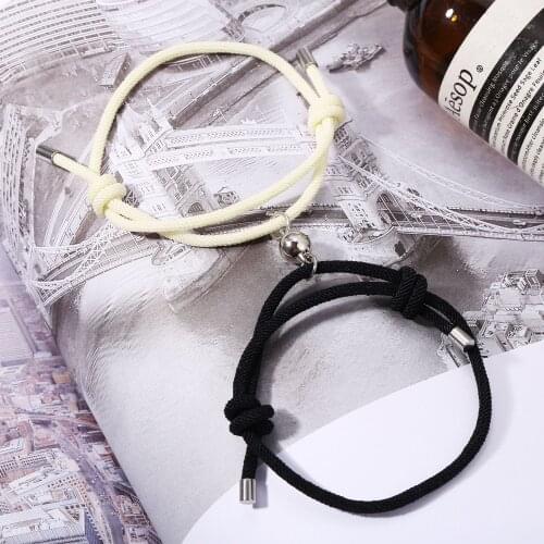 5265501 European and American cross-border newrope alloy magnets attract lovers bracelet pair of hand ropes