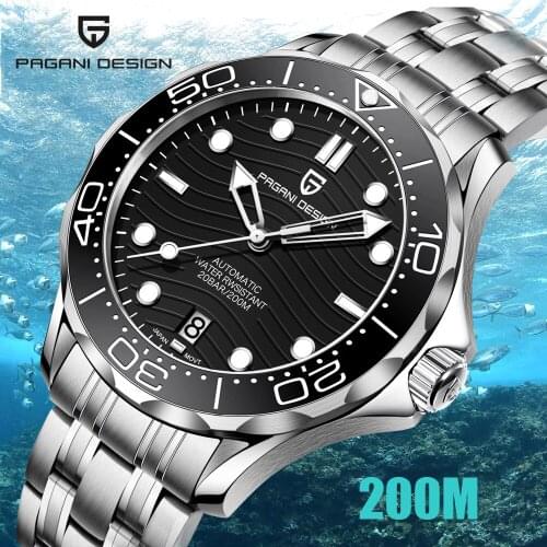 NEW PAGANI DESIGN Original Brand Complementary 007 Mens Watches Mechanical Automatic Watch NH35A Movement 200M Waterproof Clock