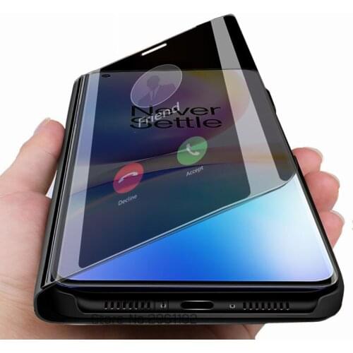 For oneplus 8 pro case smart mirror flip phone case for oneplus 8 pro 8pro oneplus8 one plus 8 magnetic stand book cover coque