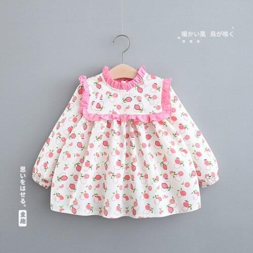 Girls Baby Dresses 2021 Top Quality 0-4 Years Spring and Autumn Long Sleeve Print Princess Dress Baby Kid Cotton Girls Clothing