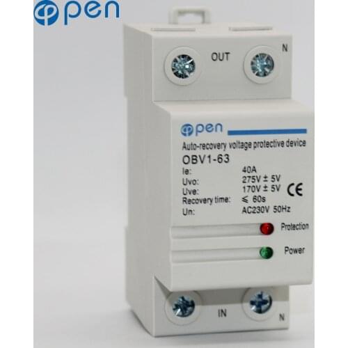Din rail automatic recovery reconnect over voltage and under voltage protective device