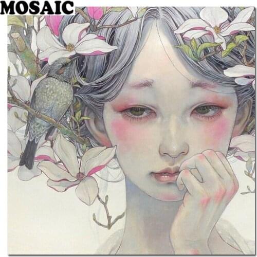 Diy Diamond Painting Cross Stitch Cool Girl Embroidery Full Square round Diamonds Mosaic Of Rhinestones Kits