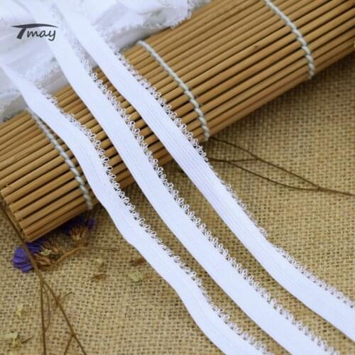 #1567 Optical White Elastic Bands Small Loops Lace Trim 8 yards/lot Bra Pants Lingerie Sewing Ribbon Stretch Rope Hair Elastics