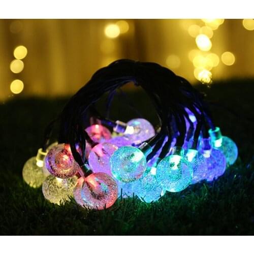 Solar-Powered String Lights Courtyard Decoration Led Bubble Ball String Christmas Festival Atmosphere solar christmas lights