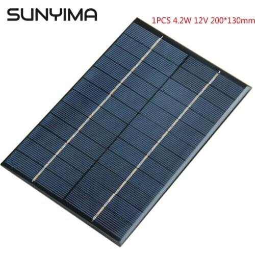 SUNYIMA 4.2W 12V Polycrystalline silicon Solar Panels 200*130mm Cell Module For DIY Solar Power System