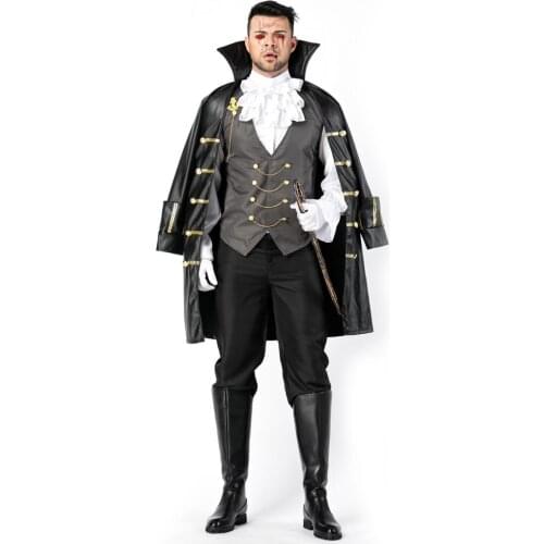 Men Noble Knight Pirate Cosplay Halloween Dracula Vampire Costume Carnival Purim Masquerade Stage play Nightclub Bar Clothing