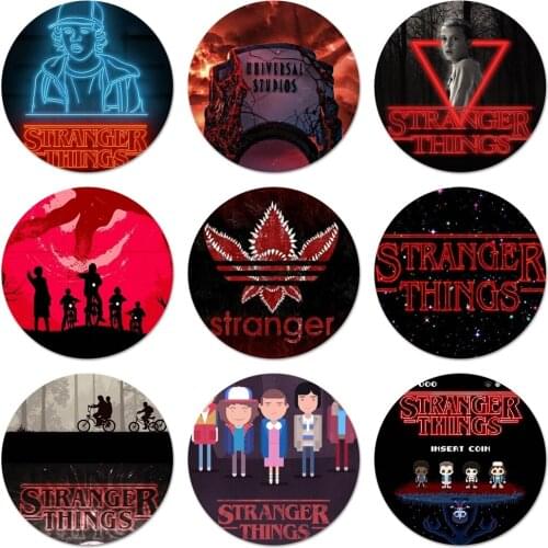 New Arrival Stranger Things Season 3 DEMOGORGON HUNTER Badge Brooch Pin Accessories For Clothes Backpack Decoration gift 58mm