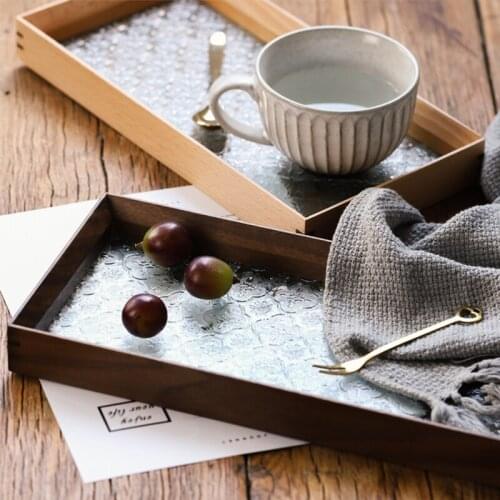 Plate Tray Wooden Bamboo Tray Household Wood Plate Japanese Dinner Plate Tea Tray Home decoration 30*14*3.5CM