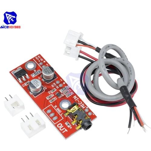 MAX9812 Electret Microphone Amplifier Board Sound Voice Module 3V/5V/12V Input with Wire