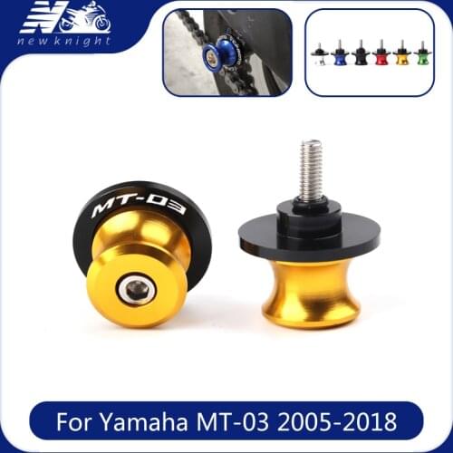 With Logo Motorcycle Accessories 6MM CNC Aluminum Swingarm Spools Stand Screw Slider For YAMAHA MT03 MT-03 2005-2018 2017 2016