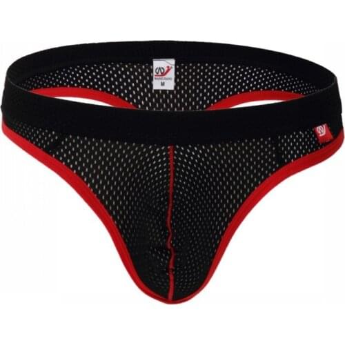 Sexy Men Transparent Thong Diamond Grid Mens Mesh Underwear Penis Pouch Men Male G String Low-rise G-string Underwear Gay