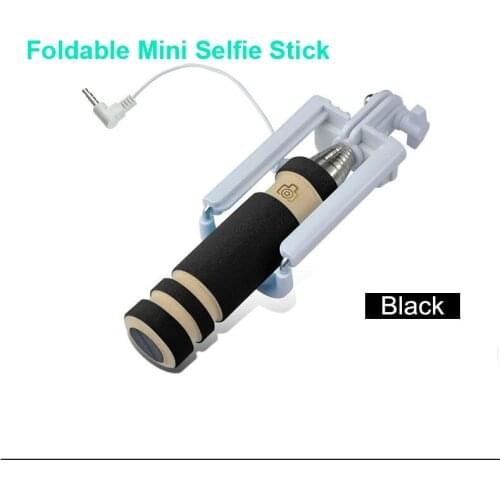 Hot selling mini foldable selfie stick,wire selfie stick for Samsung Iphone HTC Huawei Lenovo smartphone with cheap price