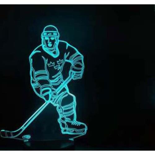 Sport series ice hockey theme 3D Lamp LED night light 7 Color Change Touch Mood Lamp Christmas present Dropshippping