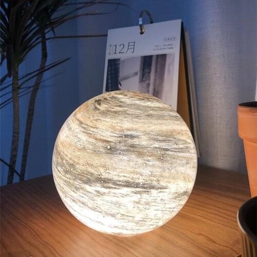 LED Bedroom Night Gift Saturn Moon Bedside Table Lamp Novelty Light for Baby Kids Children Christmas Home Decoration