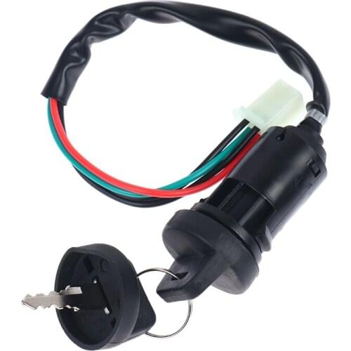 Universal 4 Wires Ignition Barrel Switch With 2 Key For Motorcycle Bike ATV