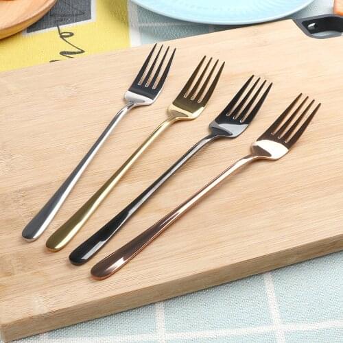 HILIFE for Hotel Party Long Handle Tableware Food Fruit Fork Kitchen Accessories Stainless Steel Dinner Fork Cake Dessert Forks